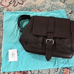 Tiffany & Co. Grain Everett Messenger bag satchel in espresso